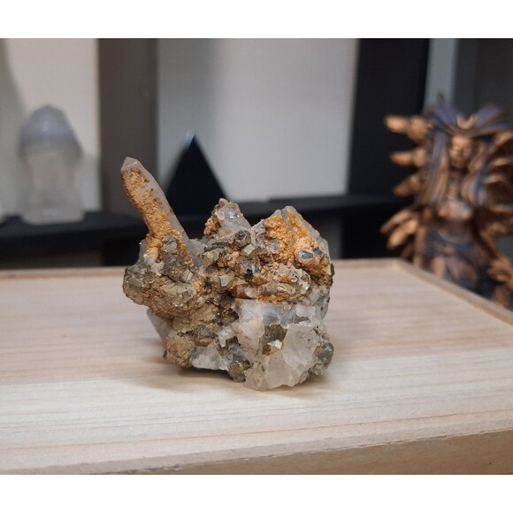 Artisan Other - Natural Multi-Mineral Cluster: Quartz, Pyrite, Sphalerite with Golden Limonite